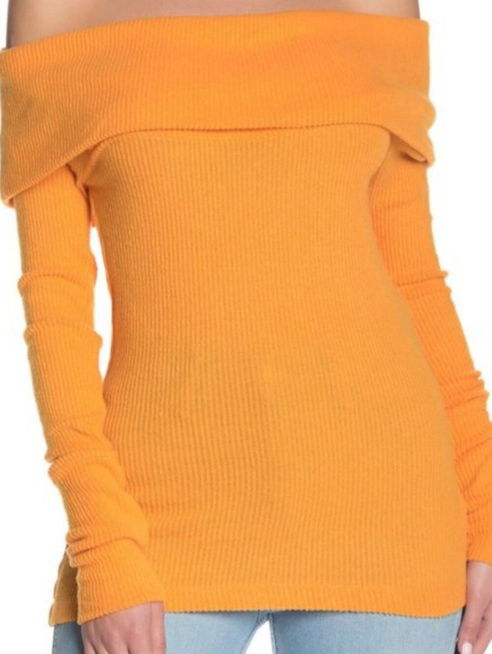 We The Free Off-the-Shoulder Ribbed Sweater Top